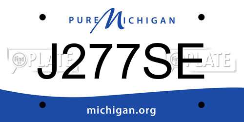 J277SE Michigan License Plate