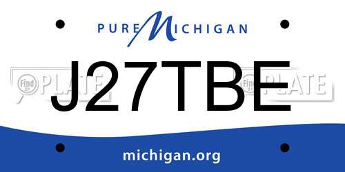 J27TBE Michigan License Plate