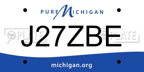 J27ZBE Michigan License Plate