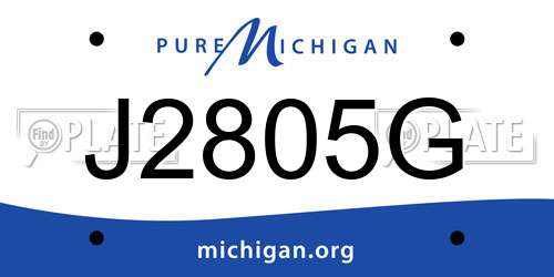 J2805G Michigan License Plate