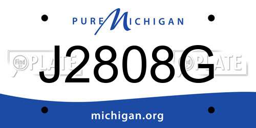 J2808G Michigan License Plate