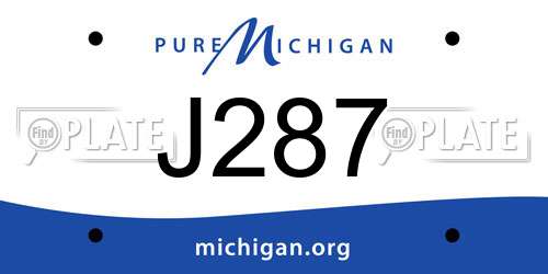 J287 Michigan License Plate