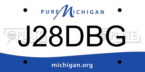 J28DBG Michigan License Plate