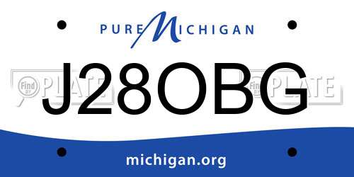 J28OBG Michigan License Plate
