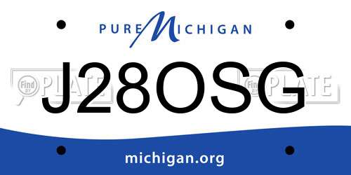 J28OSG Michigan License Plate