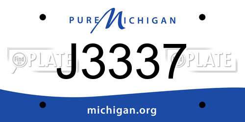 J3337 Michigan License Plate