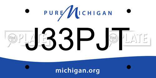 J33PJT Michigan License Plate