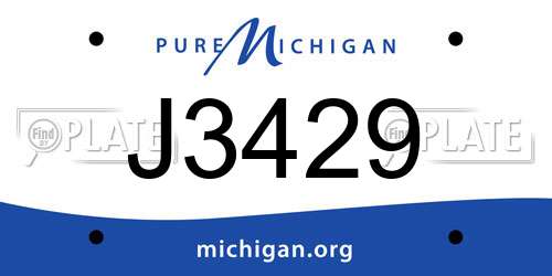 J3429 Michigan License Plate
