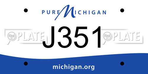 J351 Michigan License Plate