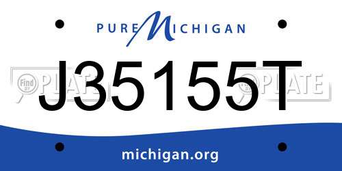 J35155T Michigan License Plate
