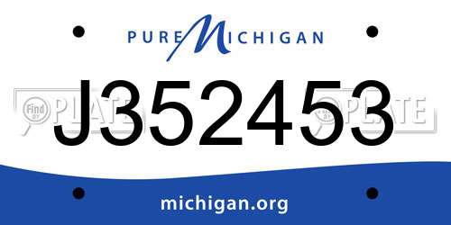 J352453 Michigan License Plate