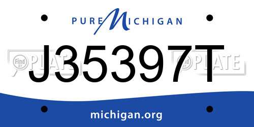 J35397T Michigan License Plate