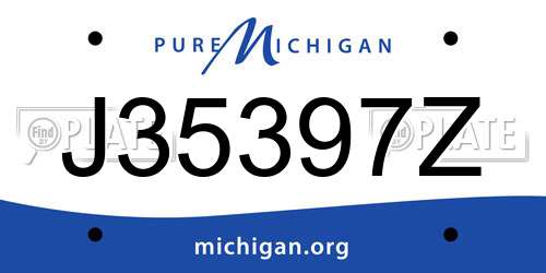 J35397Z Michigan License Plate