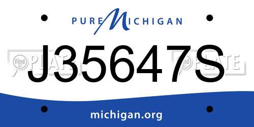 J35647S Michigan License Plate