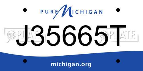 J35665T Michigan License Plate