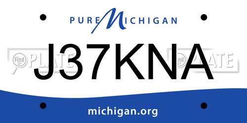 J37KNA Michigan License Plate