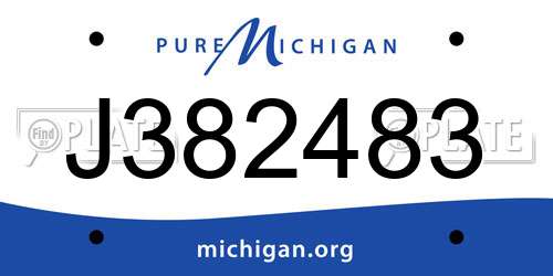 J382483 Michigan License Plate
