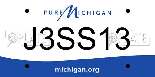 J3SS13 Michigan License Plate
