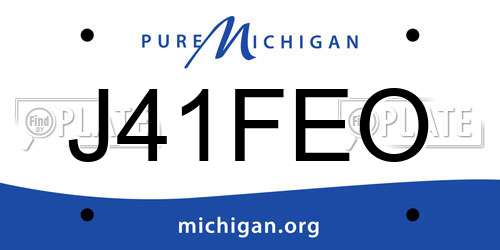 J41FEO Michigan License Plate