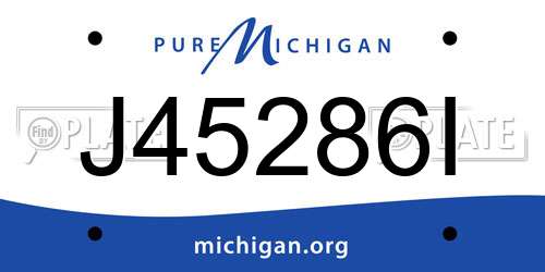 J45286I Michigan License Plate
