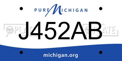 J452AB Michigan License Plate