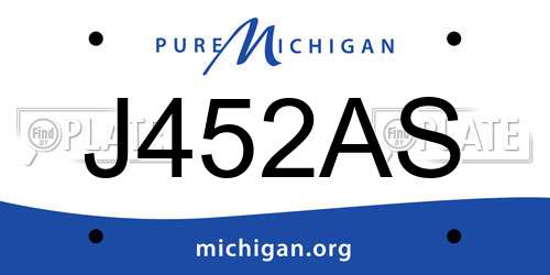 J452AS Michigan License Plate