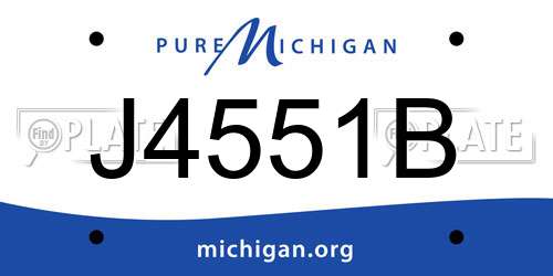 J4551B Michigan License Plate
