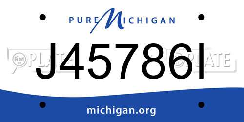 J45786I Michigan License Plate