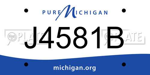J4581B Michigan License Plate