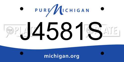 J4581S Michigan License Plate