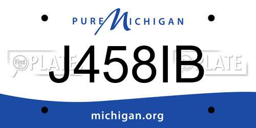 J458IB Michigan License Plate