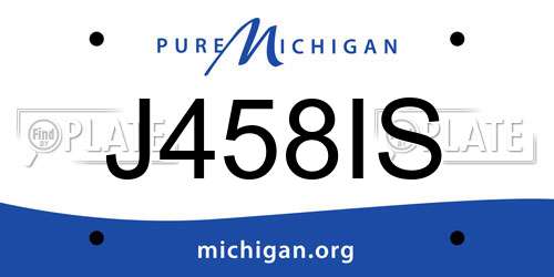 J458IS Michigan License Plate