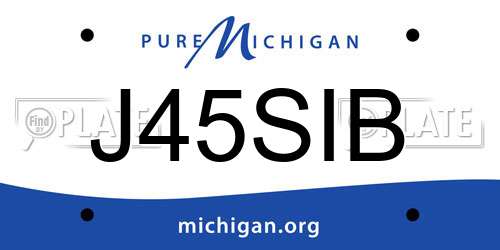 J45SIB Michigan License Plate