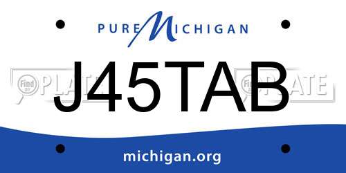 J45TAB Michigan License Plate