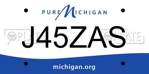 J45ZAS Michigan License Plate