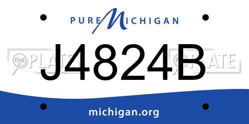J4824B Michigan License Plate