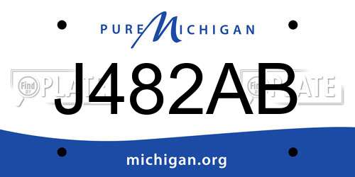 J482AB Michigan License Plate