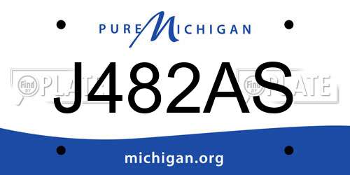J482AS Michigan License Plate