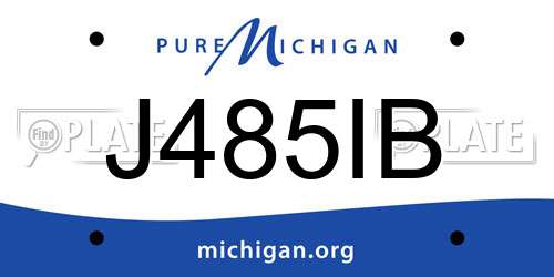 J485IB Michigan License Plate