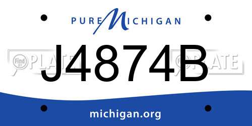 J4874B Michigan License Plate