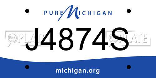J4874S Michigan License Plate