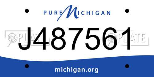 J487561 Michigan License Plate