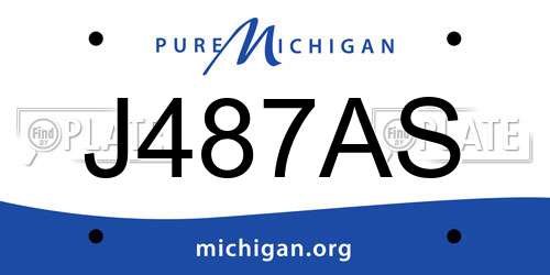 J487AS Michigan License Plate