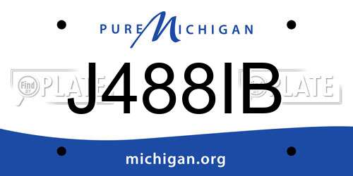 J488IB Michigan License Plate