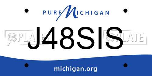 J48SIS Michigan License Plate
