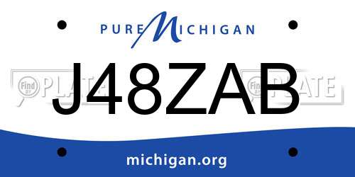 J48ZAB Michigan License Plate