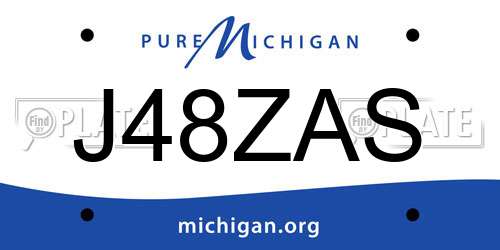 J48ZAS Michigan License Plate