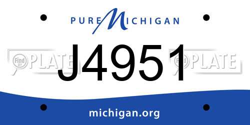 J4951 Michigan License Plate