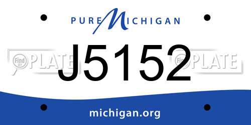 J5152 Michigan License Plate