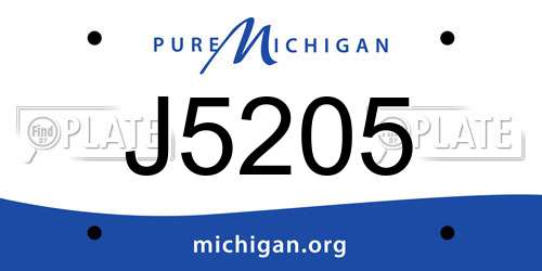 J5205 Michigan License Plate